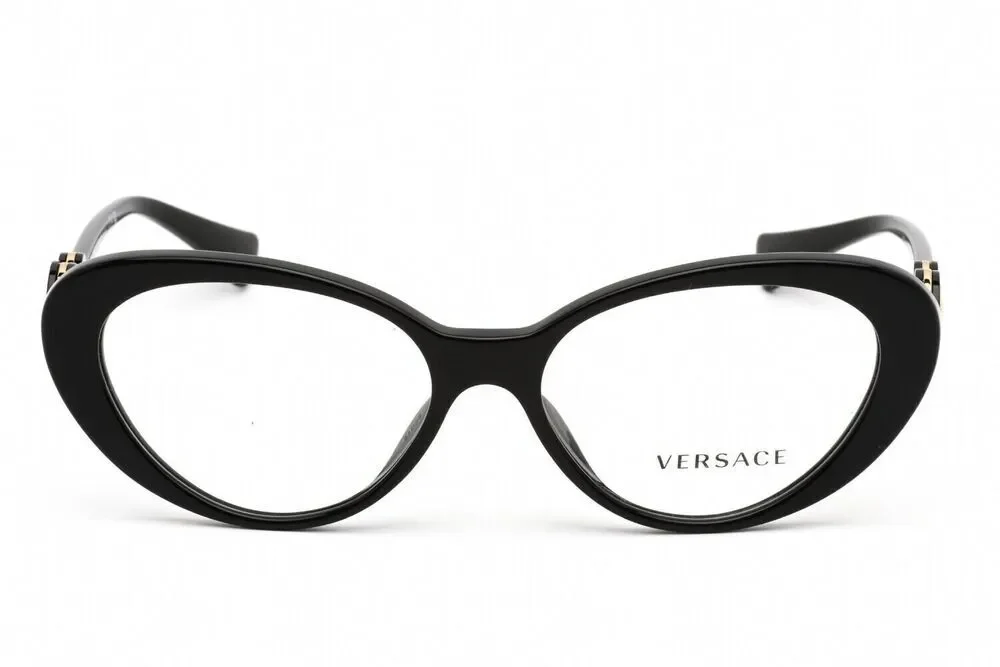 NWT Versace VE3331U-U55 Black Cat-Eye 55mm Glasses